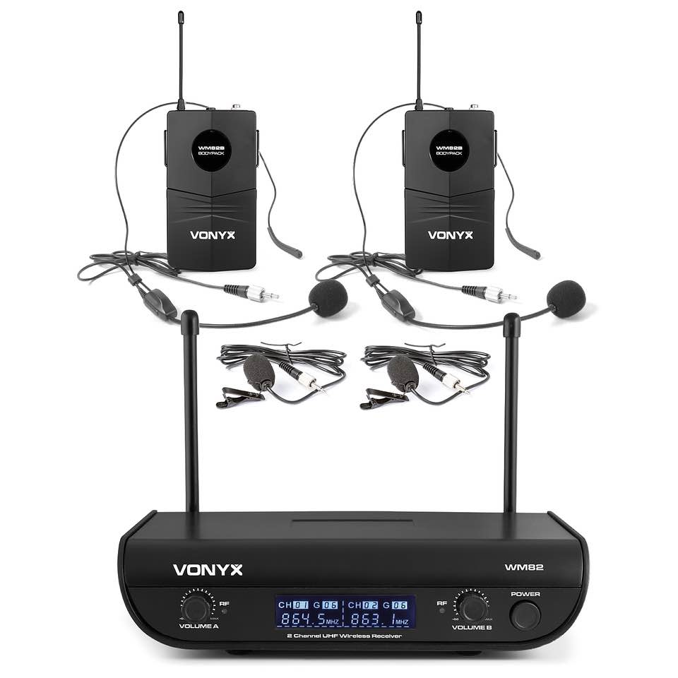 Vonyx WM82B Body-pack micro UHF digitale a 2 canali
