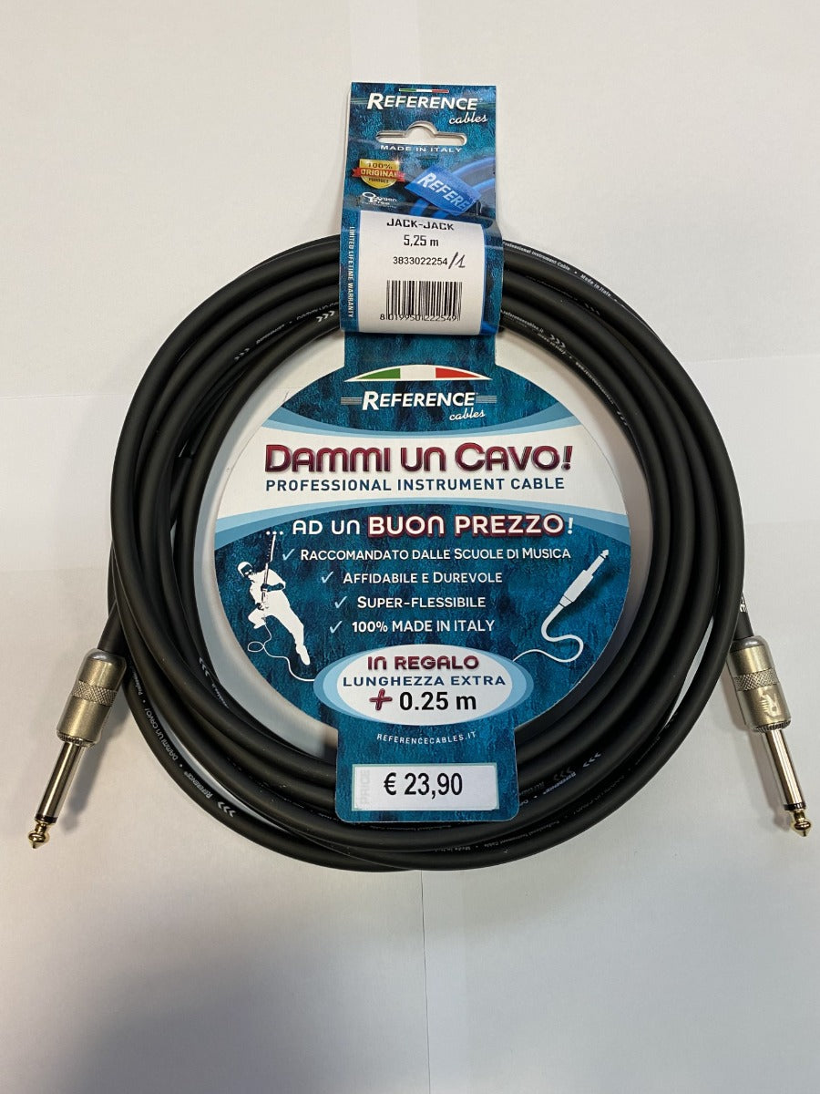 Reference "Dammi Un Cavo" Cavo professionale per strumento jack jack 5,25 metri BK