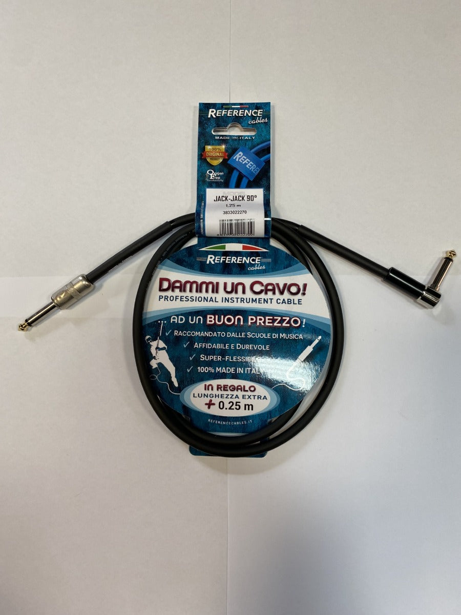 Reference "Dammi Un Cavo" Cavo professionale  jack dritto jack ad angolo 1,25 metri BK  new