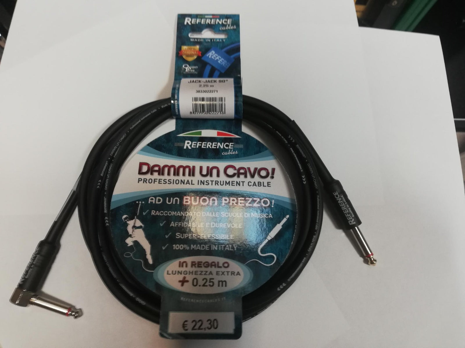 Reference "Dammi Un Cavo" Cavo professionale per strumento jack dritto jack ad angolo 2,25 metri
