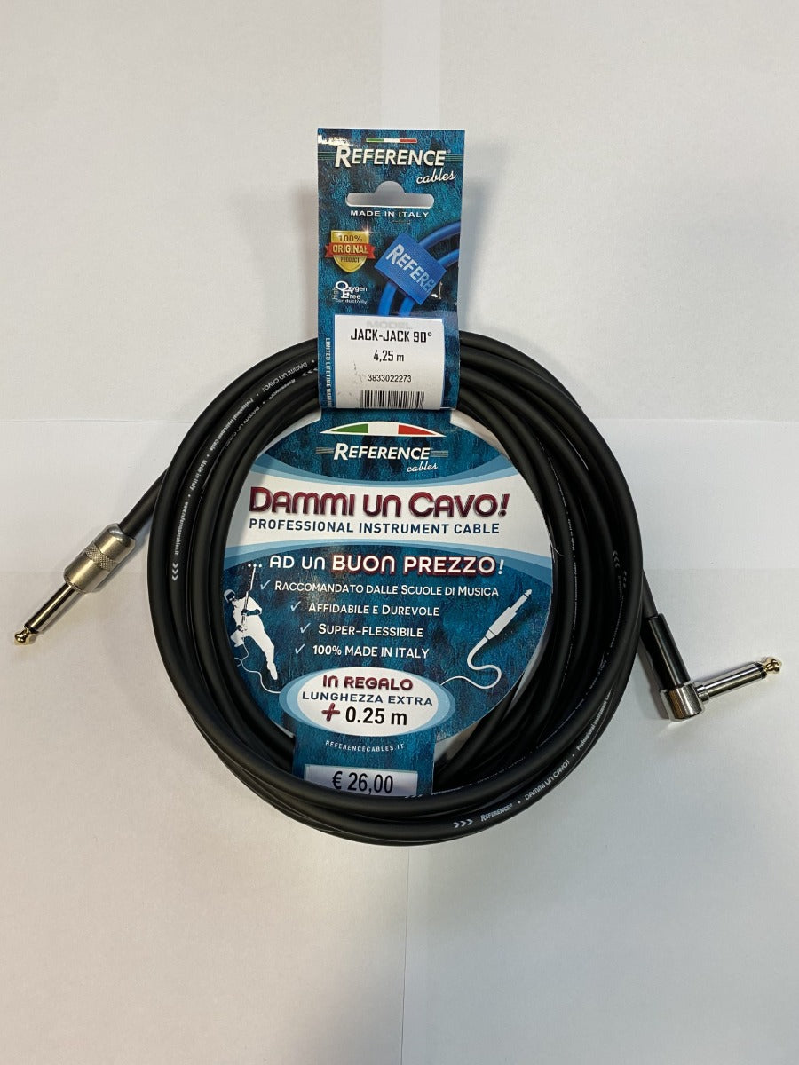 Reference "Dammi Un Cavo" Cavo professionale per strumento jack dritto jack ad angolo 4,25 metri BK