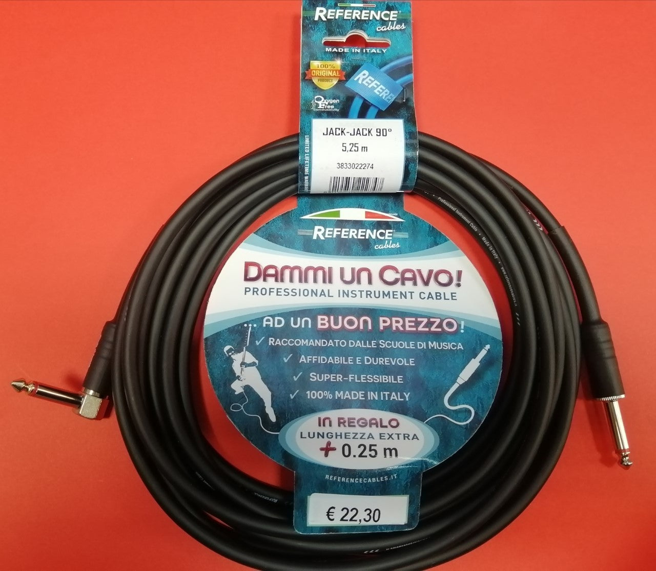 Reference "Dammi Un Cavo" BK Cavo professionale per strumento jack dritto jack ad angolo 5,25 metri