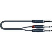 Quik Lok  SPB/314-0,5 BK Cavo assemblato Jack 6.3 stereo /2 Jack 6.3 mono