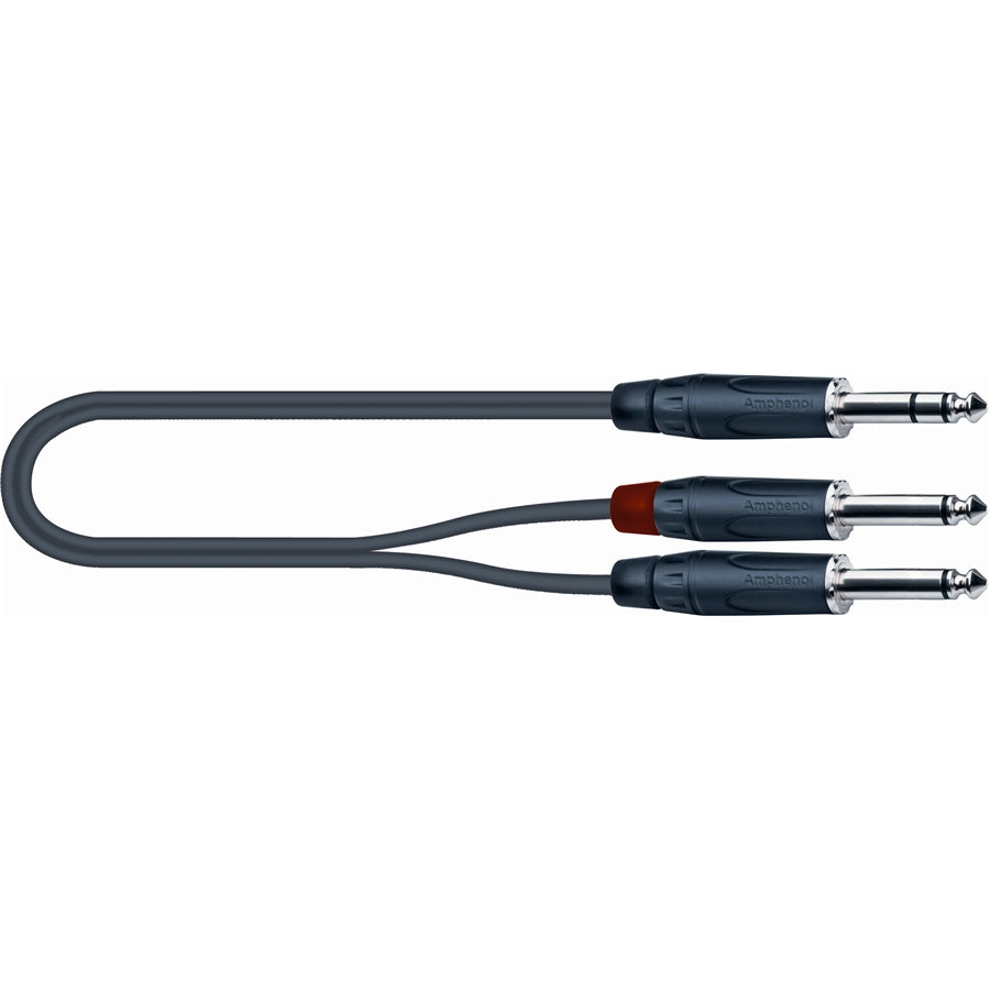 Quik Lok  SPB/314-0,5 BK Cavo assemblato Jack 6.3 stereo /2 Jack 6.3 mono