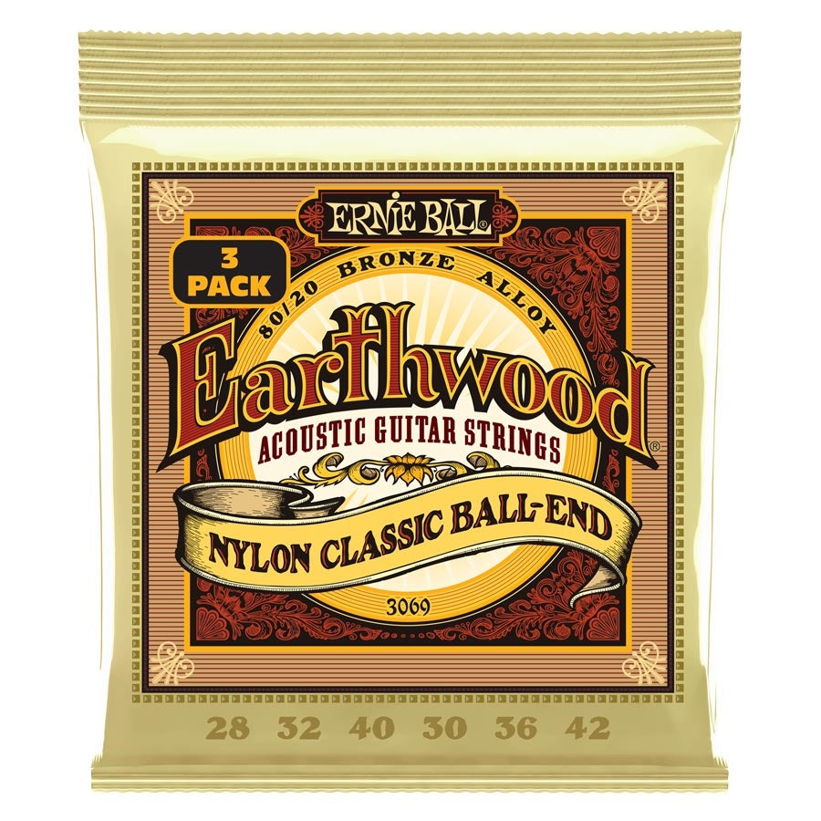 ERNIE BALL - 3069 ERTHWD FOLK NYLON, PK 28 42