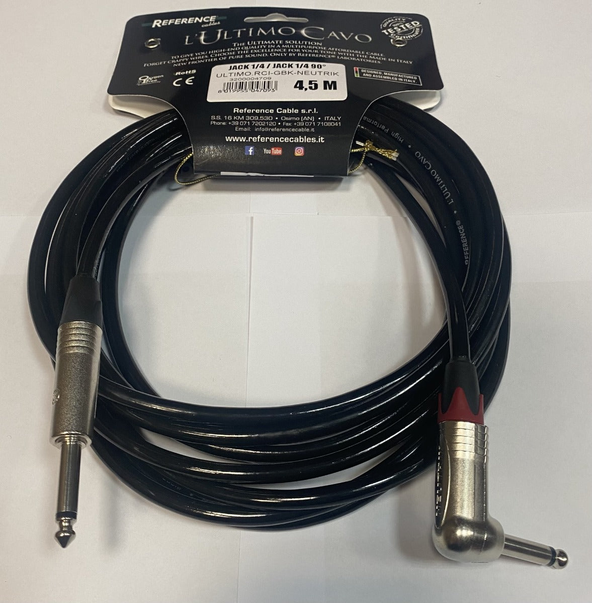 Reference ULTIMO.RCI-GBK-JJr-4,5-neutrik cavo per strumenti