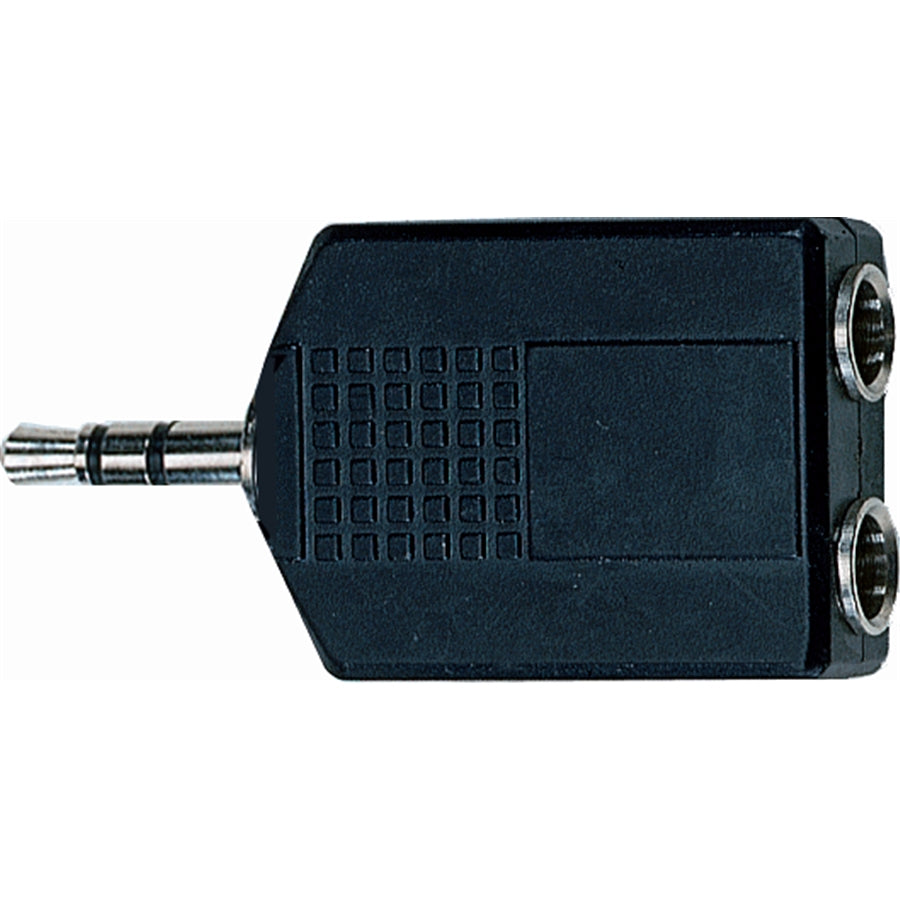 Quik Lok AD/266 Adattatore audio 2 Jack 6.3 mm stereo femmina / Jack 3.5 mm stereo.