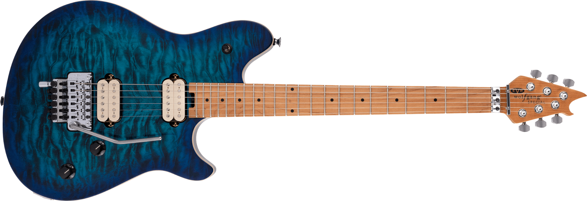 EVH Wolfgang Special QM, Baked Maple Fingerboard, Chlorine Burst