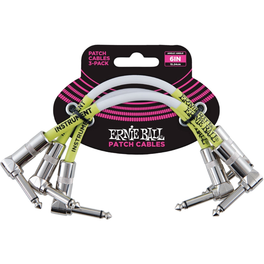 Ernie Ball 6051 Cavo Patch White cm 15 set di 3 pezzi