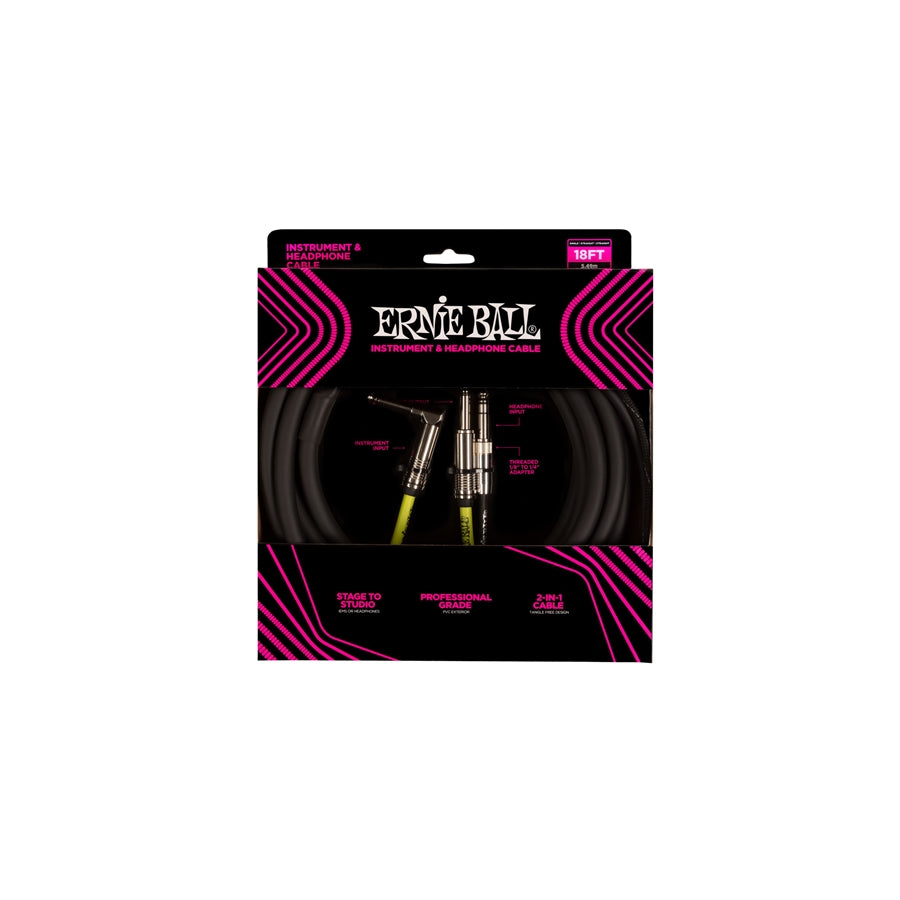 ERNIE BALL - 6411 INSTRUMENT AND HEADPHONE CABLE