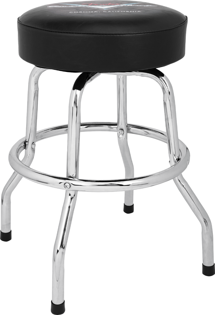 Fender Sgabello  Custom Shop Chevron Logo Barstool, Black/Chrome, 24" (cm 60)