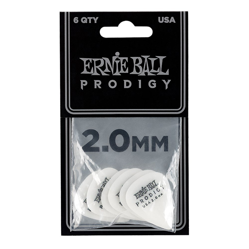 Ernie Ball 9202 Confezione di 6 plettri Prodigy White Standard da 2.0 mm