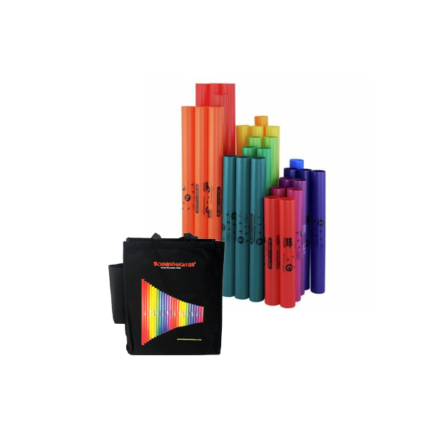 BoomWhackers- Set Move & Play - 28 tubi + 16 Octavator caps - c/bag