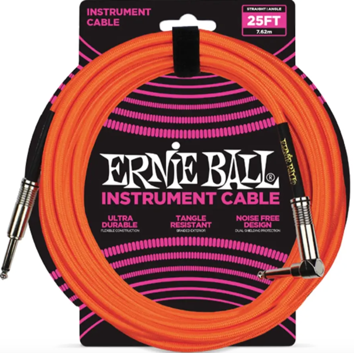 ERNIE BALL -6067 Cavo Braided Neon Orange 7,62 m