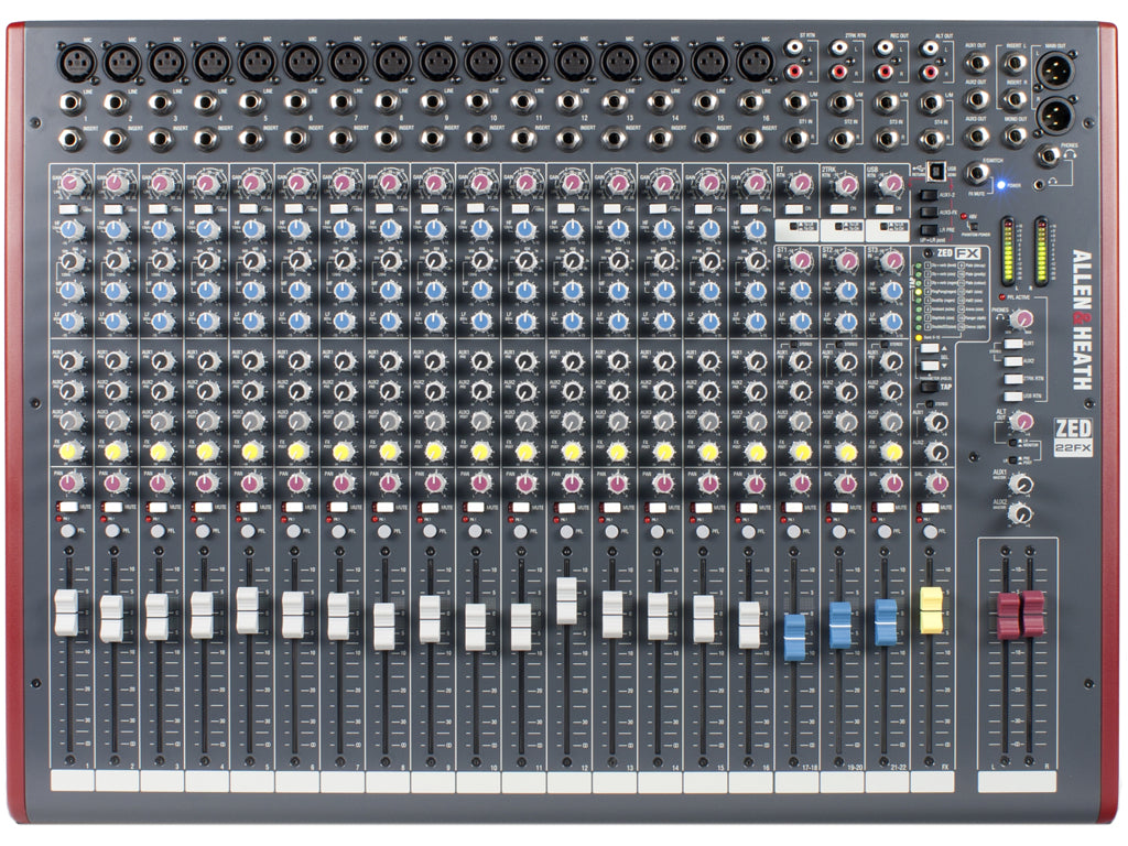 Allen & Heath ZED 22FX Mixer 22 Canali USB con Effetti