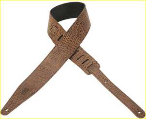 LEVY'S  M317AG-BRN - cuoio marrone effetto coccodrillo Tracolla
