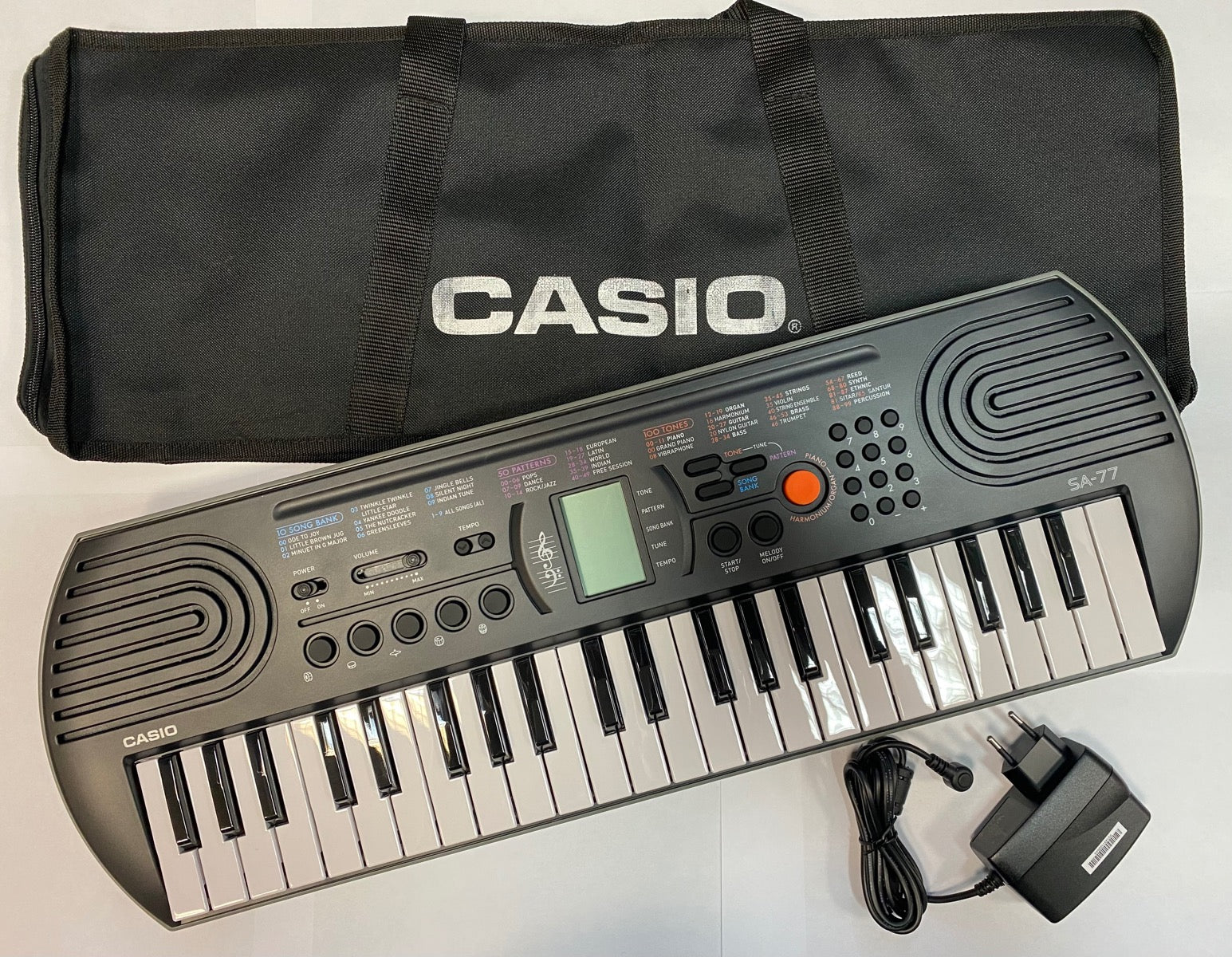 CASIO SA-77 Tastiera con 44 Minitasti con Alimentatore e Borsa