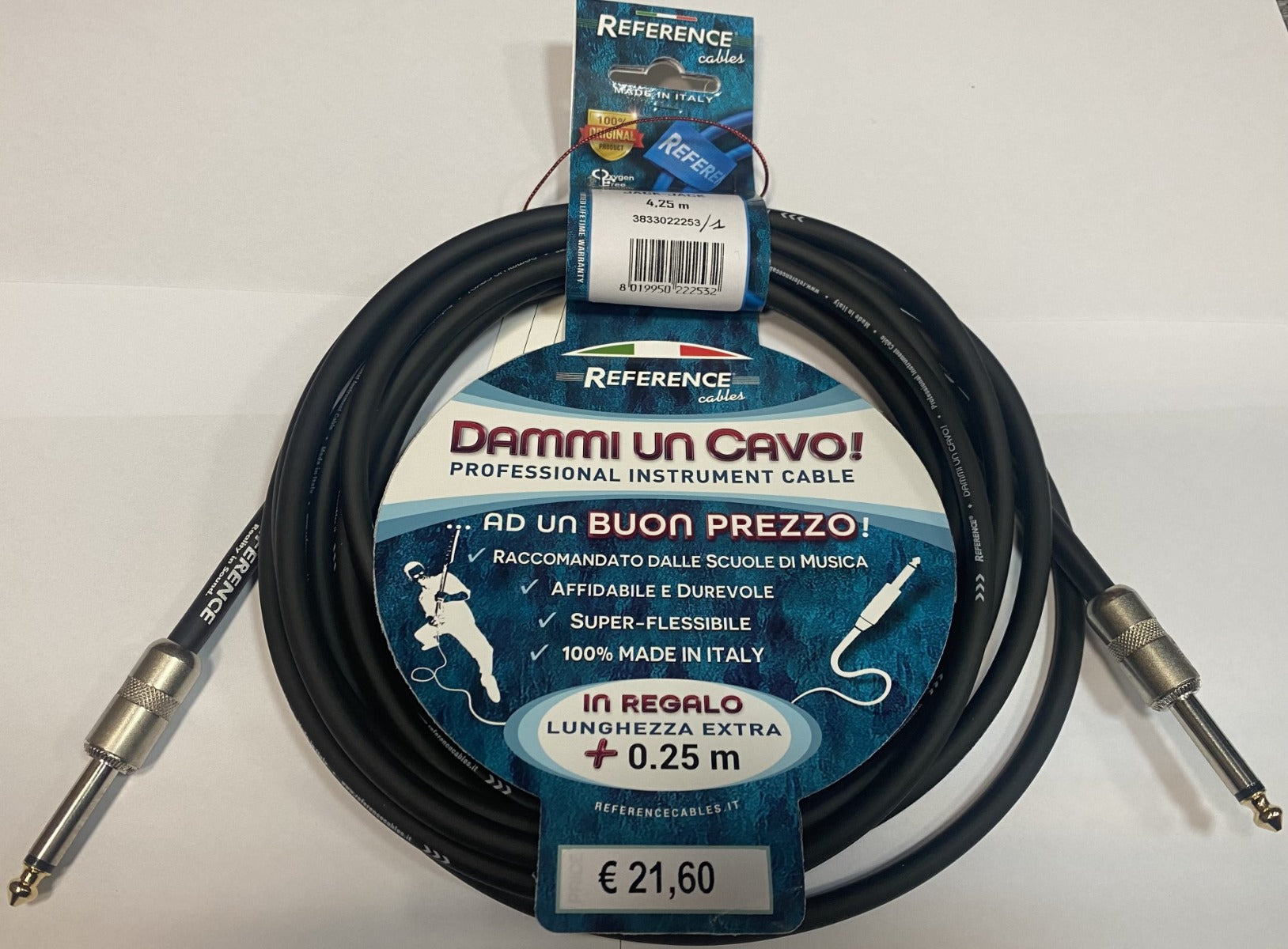 Reference "Dammi Un Cavo" Cavo professionale per strumento jack jack 4,25 metri nero /1