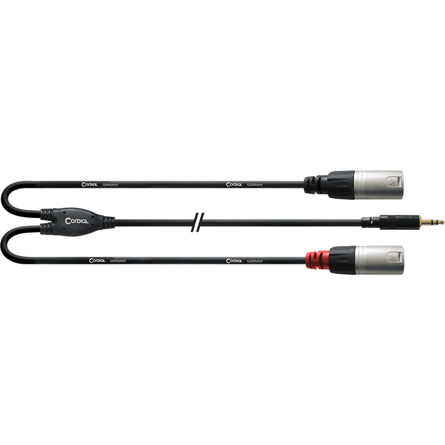 Cordial - CFY 3 WMM Cavo Y Stereo, Mini Jack TRS/2x XLR Maschio REAN 3 m