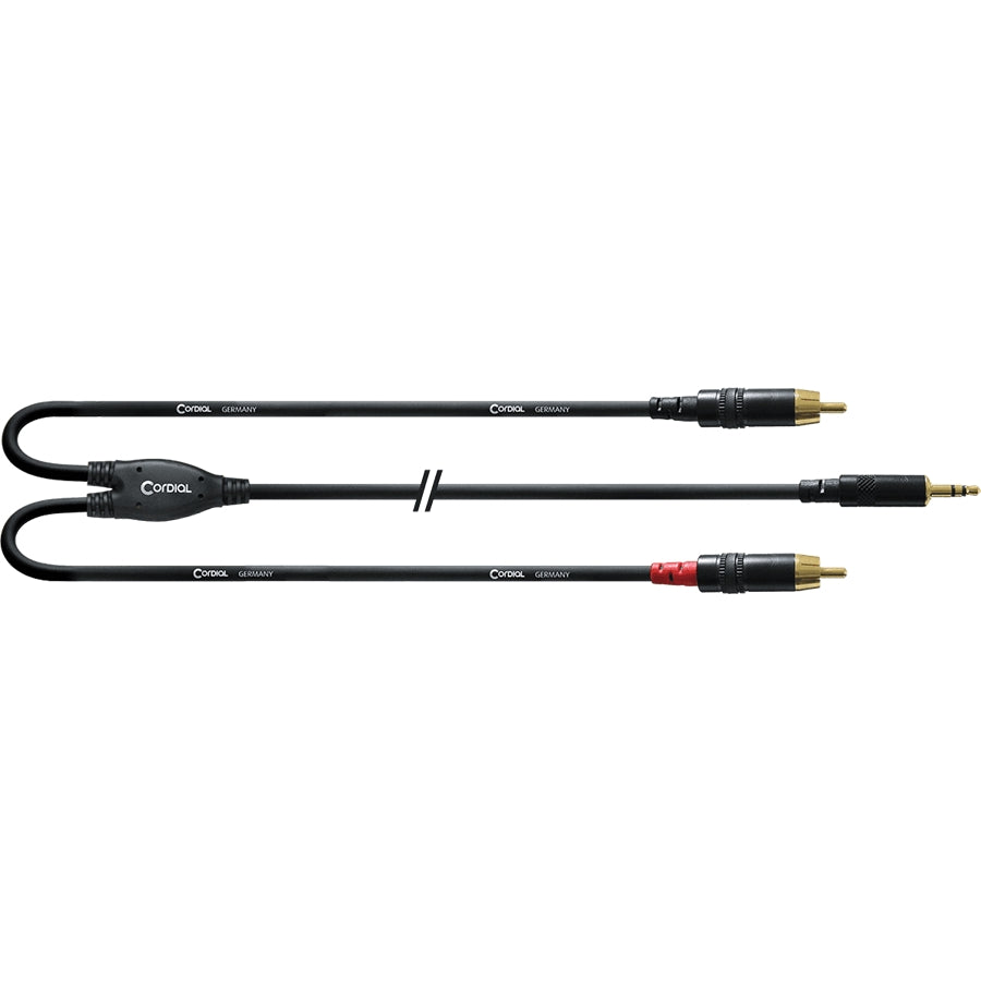Cordial CFY 3 WCC Cavo Y Stereo, Mini Jack TRS/2x RCA Maschio REAN 3 m