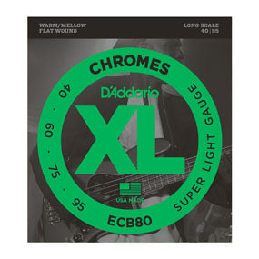 D'Addario ECB80 Chromes Bass, Light, 40-95, Long Scale