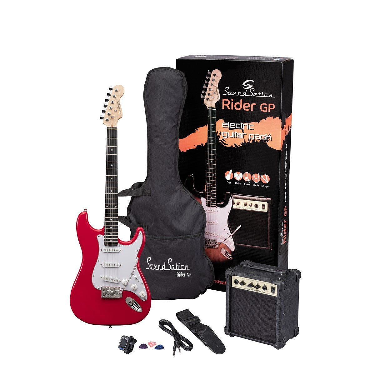 SOUNDSATION RIDER GP CAR Guitar Pack elettrico - Candy Apple Red