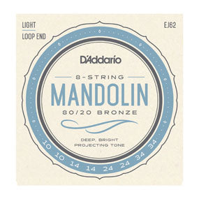 D'ADDARIO EJ62 80/20 Bronze Mandolin Strings, Light, 10-34
