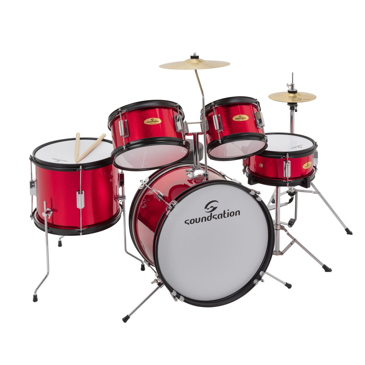 SOUNDSATION JDK100-MR Drum Set 5 pcs junior metallic red