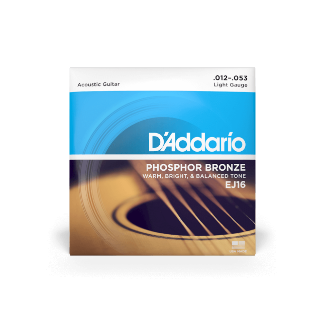 D'Addario EJ16 Phosphor Bronze Per Acustica, Light, 12-53