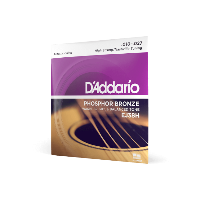 D'Addario EJ38H Phosphor Bronze, High Strung/Nashville Tuning, 10-27