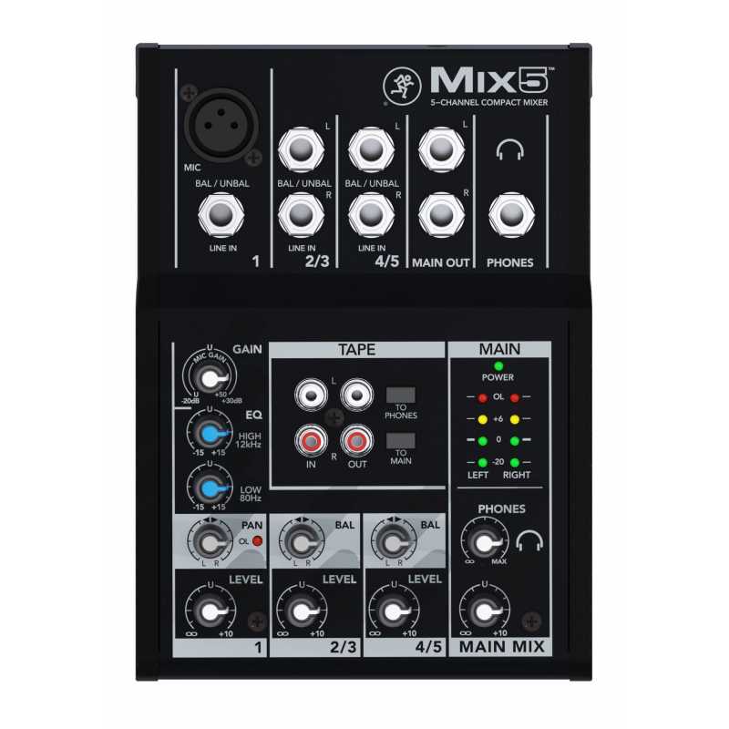 Mackie Mix5 Mixer senza effetti