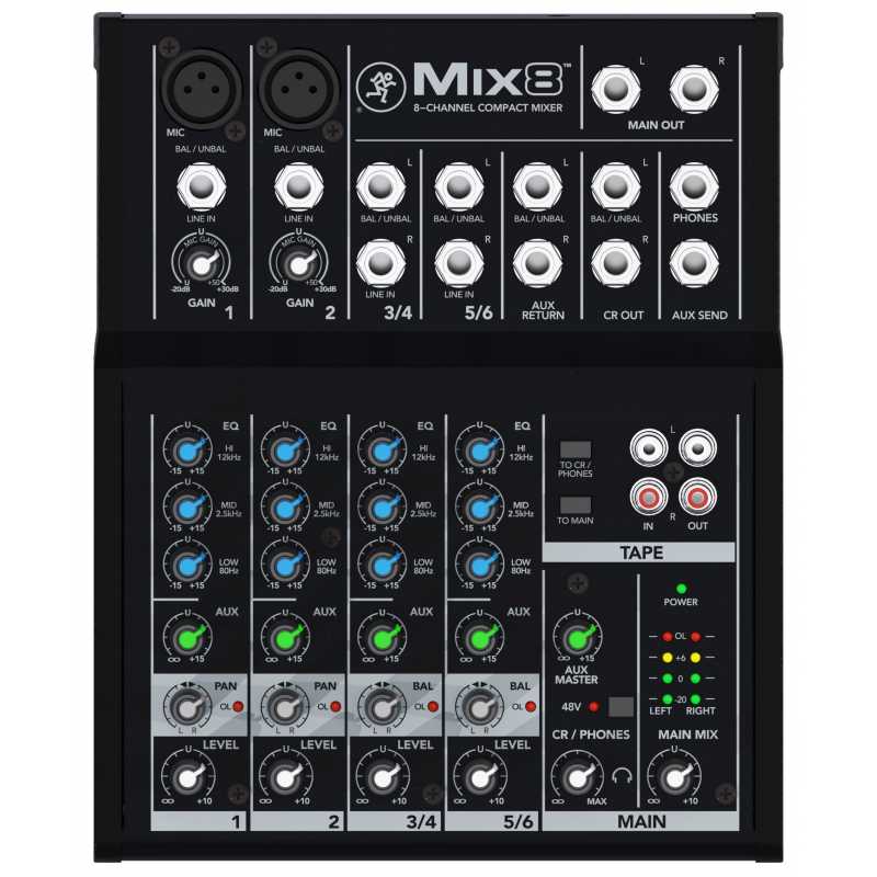Mackie Mix8 Mixer senza effetti