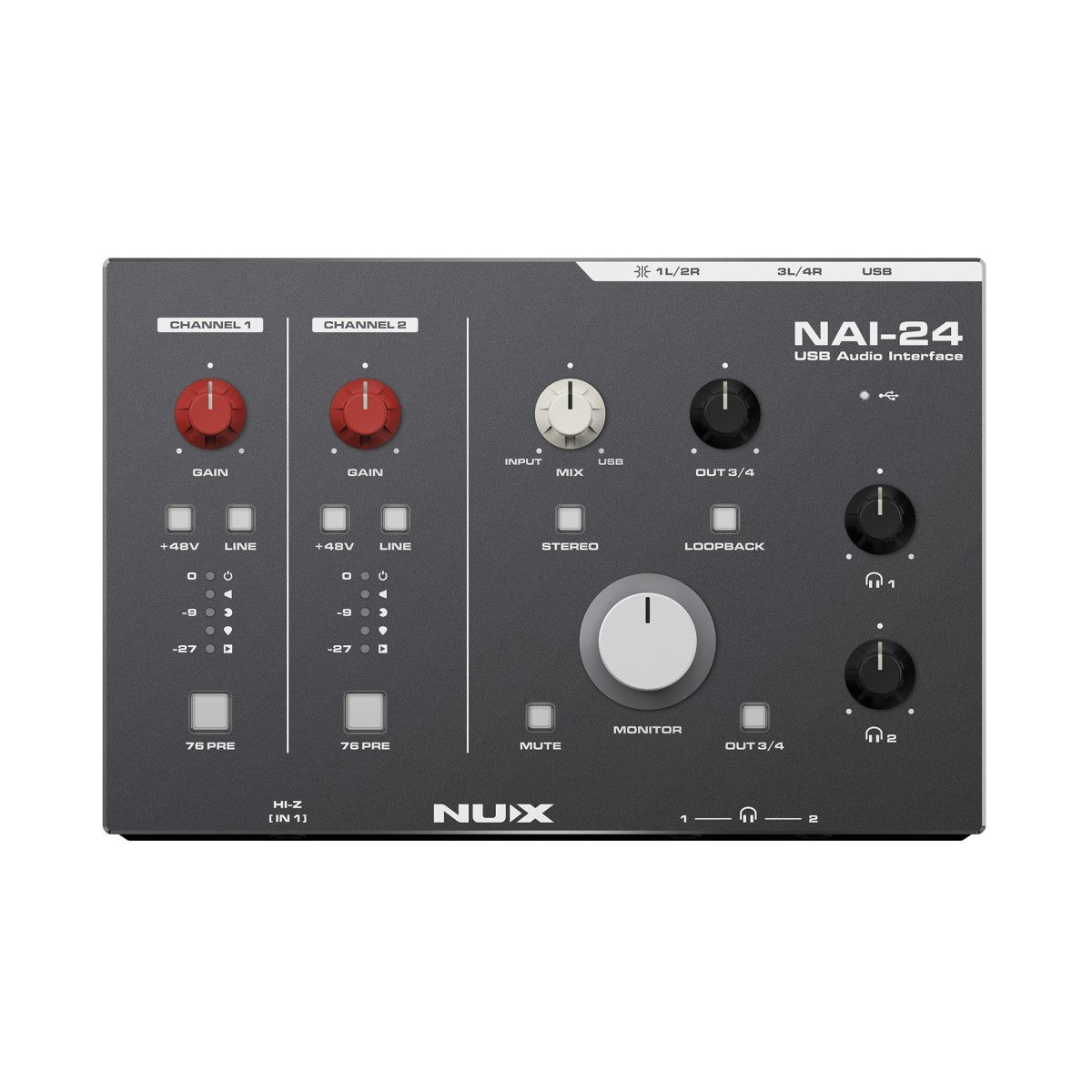 NUX NAI-24 Scheda audio USB 2 in 4 out 192kHz con componenti di alta qualità