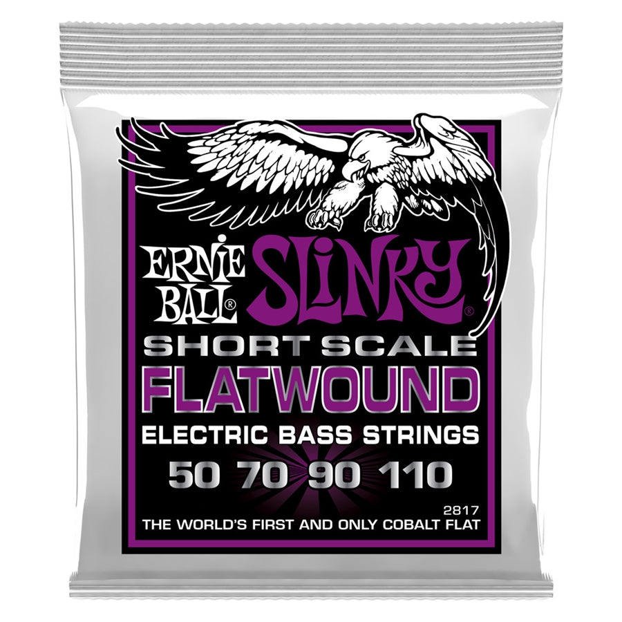 ERNIE BALL - 2817 SLINKY SHORT SCALE FLATWOUND EL BASS 50-110