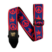 ERNIE BALL - 4698 TRACOLLA RED AND BLUE PEACE LOVE DOVE JACQUARD