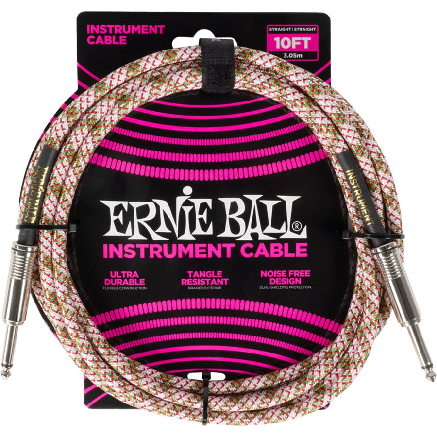 ERNIE BALL 6426 BRAIDED CABLE EMERALD ARGYLE 3M