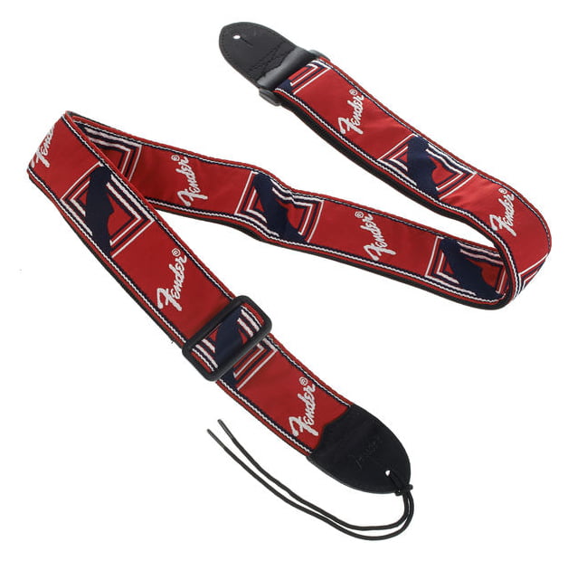 FENDER 2" Monogrammed Strap, Red/White/Blue Tracolla