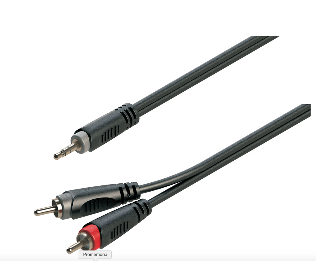 SOUNDSATION SJRR-50BK Cavo adattatore a Y 3.5mm Jack maschio STEREO - 2xRCA maschio / 5mt