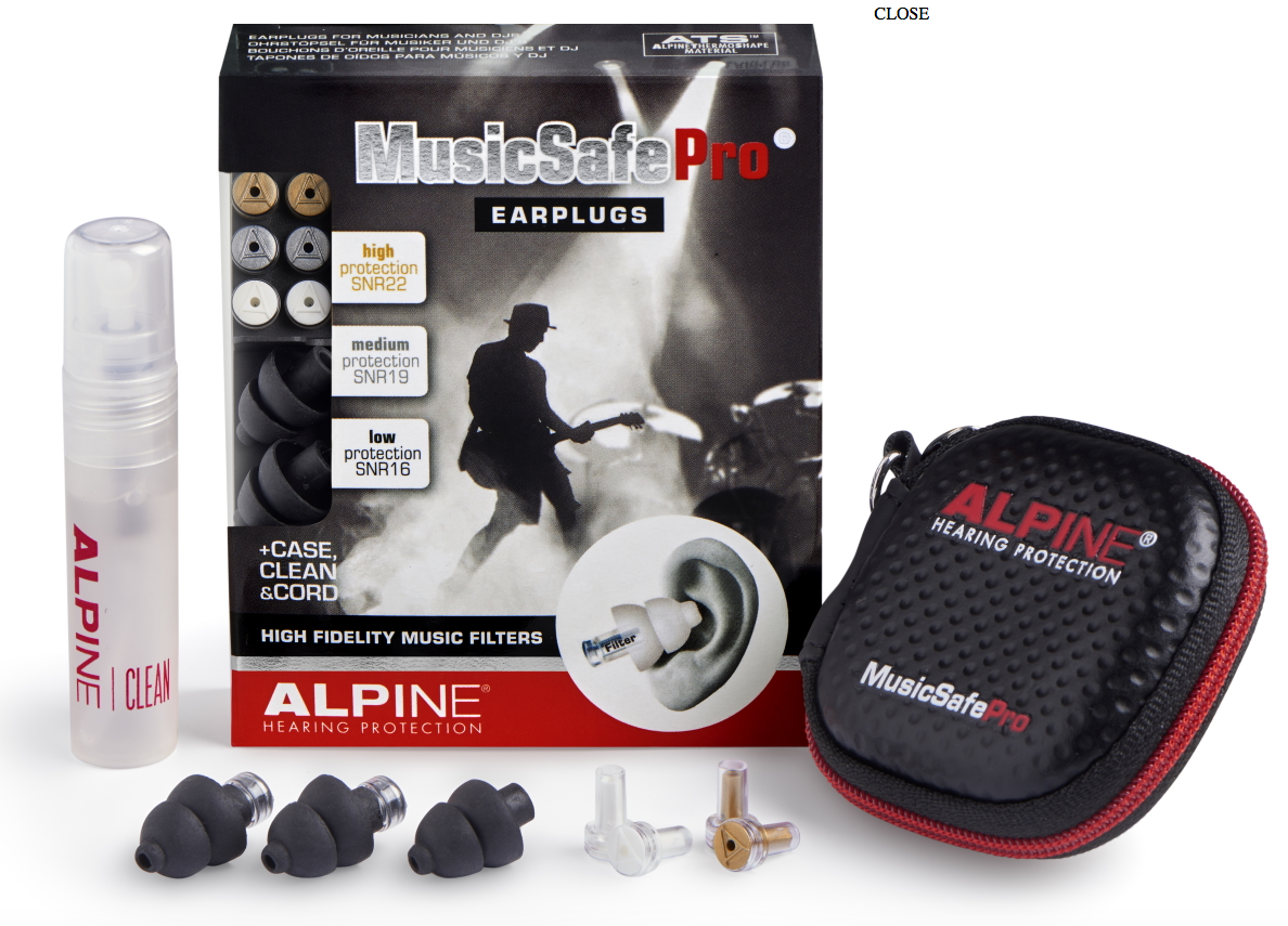 ALPINE MUSICSAFEPRO-2019-BK Kit auricolari per protezione uditiva con 3 filtri attenuazione - Black Edition