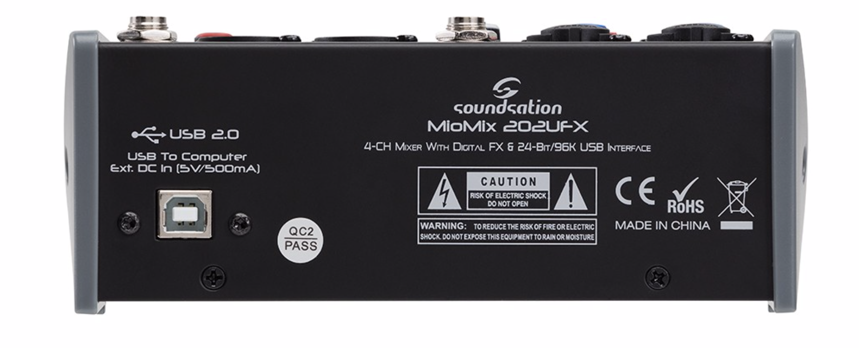 SOUNDSATION MIOMIX 202UFX Mixer Audio Professionale con Multieffetto Digitale e Interfaccia Audio I/O USB fino a 24-bit/96kHz