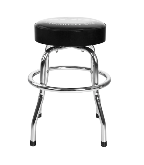 NUX Barstool Seggiolino cromato con cuscino nero