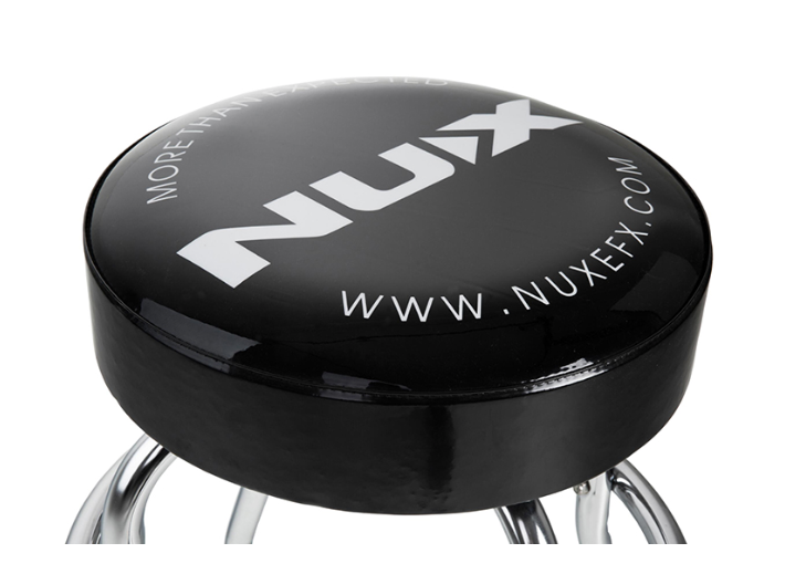 NUX Barstool Seggiolino cromato con cuscino nero