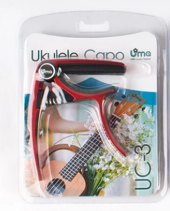 UMA CAPO Capotasto in metallo Rosso per Ukulele