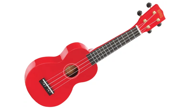 MAHALO Ukulele Rainbow rosso - Borsa inclusa