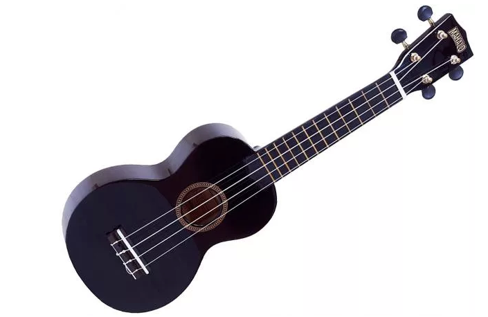 MAHALO Ukulele Rainbow nero - Borsa inclusa