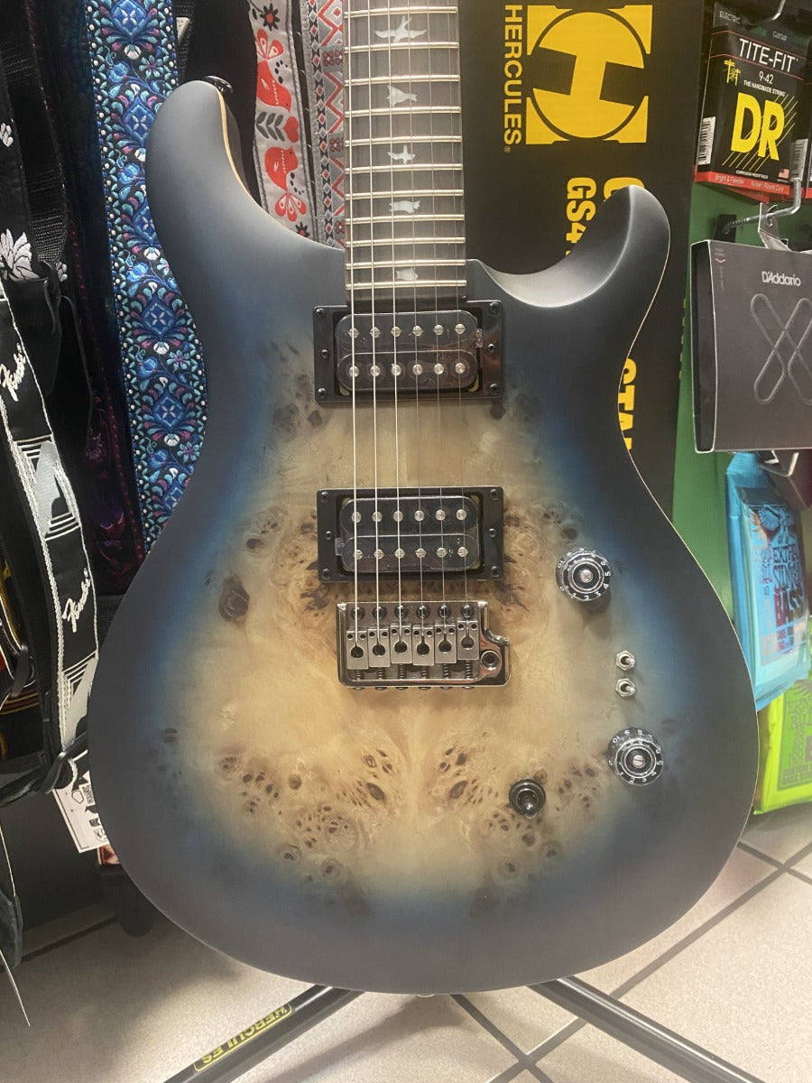 PRS SE CUSTOM 24-08 POPLAR BURL LIMITED EDITION LAKE BLUE