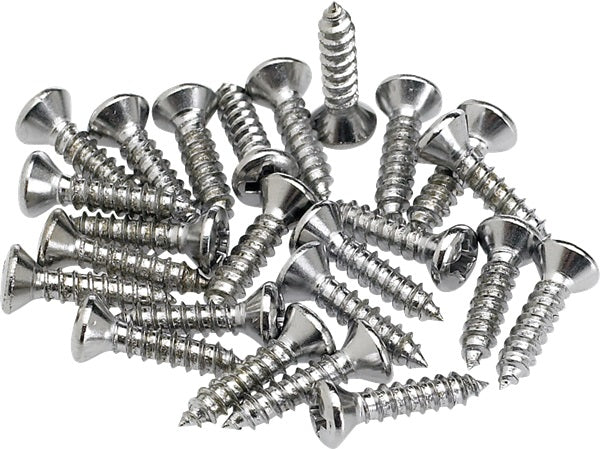 Fender Pickguard/Control Plate Mounting Screws (24) (Chrome)