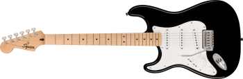 Fender Squier Sonic Stratocaster Left-Handed, Maple Fingerboard, White Pickguard, Black