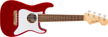 Fender Fullerton Strat Uke, Walnut Fingerboard, White Pickguard Candy Apple Red