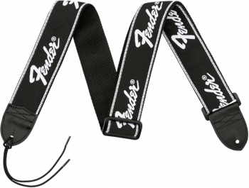 Fender® Running Logo Strap, Black  Tracolla per chitarra e basso
